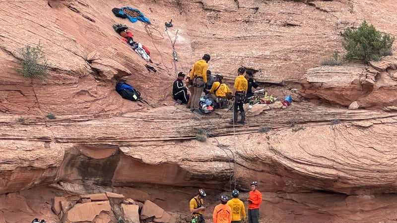 A parent fell about 70 feet during a family's spring break hike.