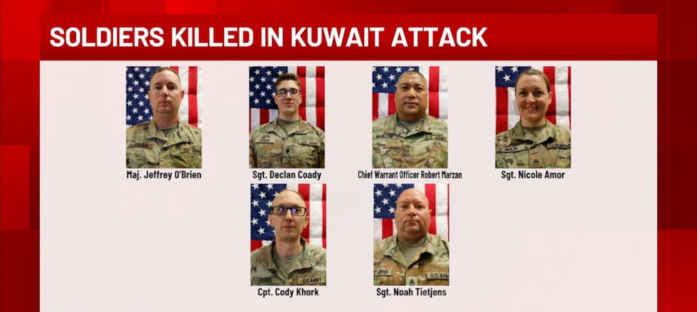 All six soldiers were Army Reserve soldiers with the 103rd Sustainment Command in Des Moines,...