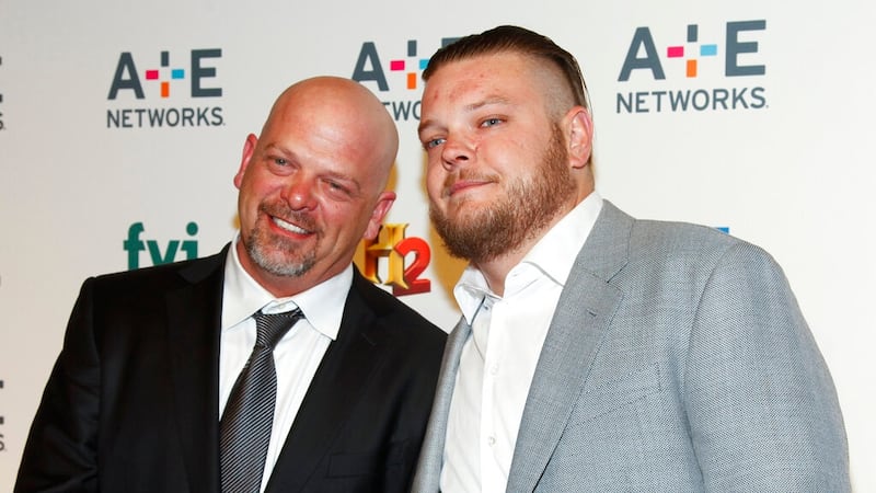 Rick Harrison, left, and Corey Harrison attend the A+E Networks 2015 Upfront at the Park...