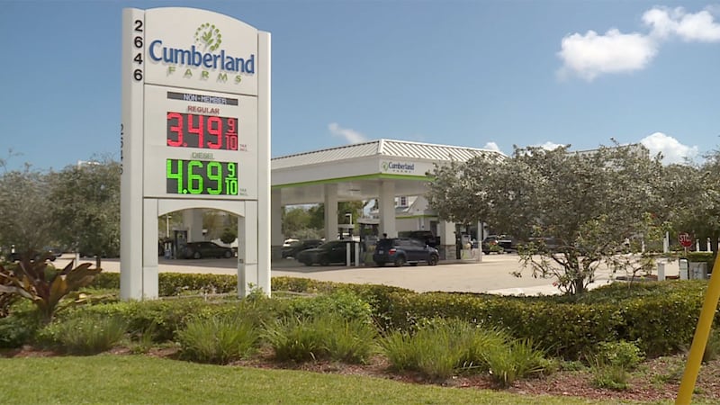 A Cumberland Farms gas station along Okeechobee Boulevard in West Palm Beach was selling gas...